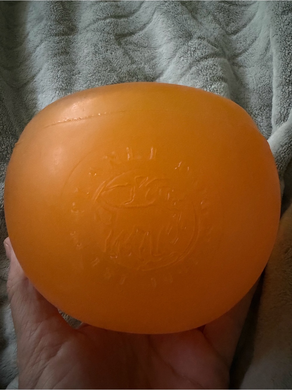 Durable Orange Dog Chew Ball - Gentle Grip Play